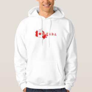 Moderne Eenvoudige Canadese Script kaart Vlag Hoodie