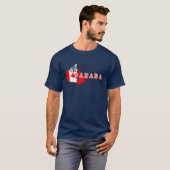 Moderne Eenvoudige Canadese Script kaart Vlag T-shirt (Voorkant volledig)
