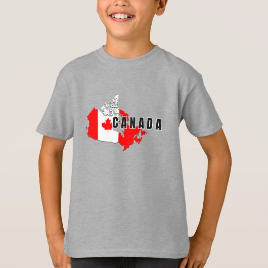 Moderne Eenvoudige Canadese Script kaart Vlag T-shirt (Voorkant)
