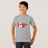 Moderne Eenvoudige Canadese Script kaart Vlag T-shirt (Voorkant volledig)