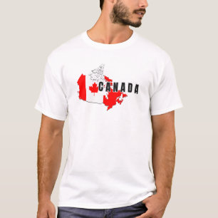 Moderne Eenvoudige Canadese Script kaart Vlag T-shirt