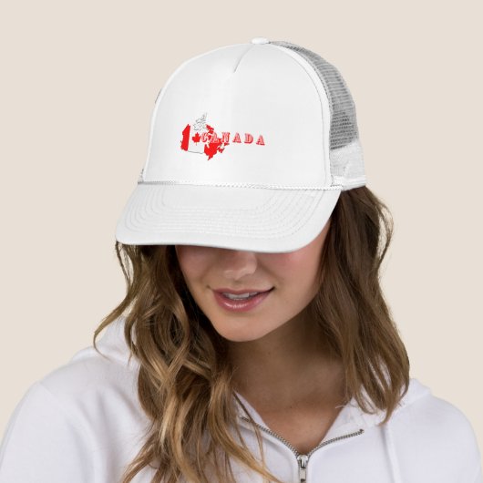 Moderne Eenvoudige Canadese Script kaart Vlag Trucker Pet (In situ)