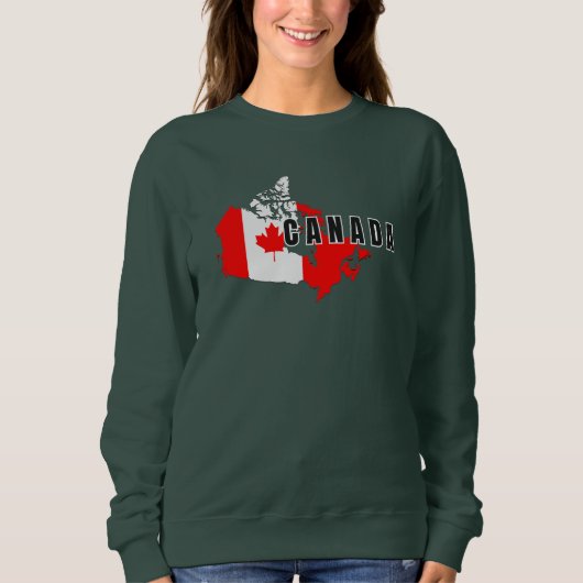 Moderne Eenvoudige Canadese Script kaart Vlag Trui (Voorkant)
