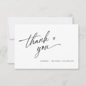 Moderne, eenvoudige Casual bruiloft Hartelijk dank Bedankkaart (Voorkant)
