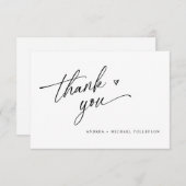 Moderne, eenvoudige Casual bruiloft Hartelijk dank Bedankkaart (Voorkant / Achterkant)