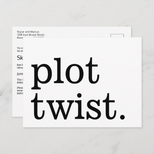 Moderne eenvoudige Casual bruiloft uitstel Briefkaart (Voorkant / Achterkant)