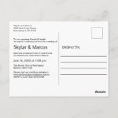 Moderne eenvoudige Casual bruiloft uitstel Briefkaart (Achterkant)