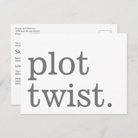 Moderne eenvoudige Casual bruiloft uitstel Briefkaart (Voorkant / Achterkant)