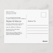 Moderne eenvoudige Casual bruiloft uitstel Briefkaart (Achterkant)