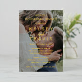 Moderne, eenvoudige Casual fotorepetitie - Dinner  Folie Uitnodiging (Staand Voorkant)