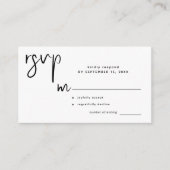 Moderne, eenvoudige casual script bruiloft rsvp informatiekaartje (Voorkant)