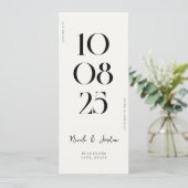 Moderne Eenvoudige Chic Bruiloft Save The Date (Staand voorkant)