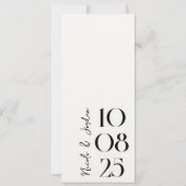 Moderne Eenvoudige Chic Bruiloft Save The Date (Achterkant)