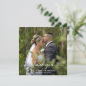 Moderne Eenvoudige Chic Gepersonaliseerde Fotobrui Bedankkaart (Staand voorkant)