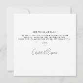 Moderne Eenvoudige Chic Gepersonaliseerde Fotobrui Bedankkaart (Achterkant)