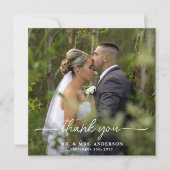 Moderne Eenvoudige Chic Gepersonaliseerde Fotobrui Bedankkaart (Voorkant)