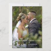 Moderne Eenvoudige Chic Gepersonaliseerde Fotobrui Bedankkaart (Voorkant)