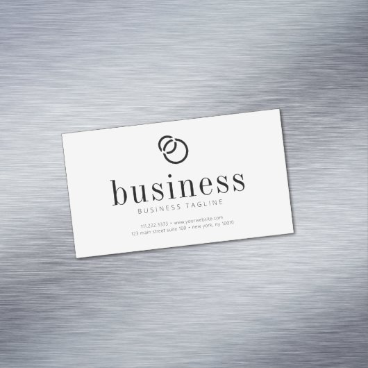 Moderne, eenvoudige chic Logo Scan QR-code Magnetisch Visitekaartje (Voorbeeld)