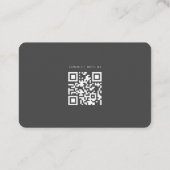 Moderne, eenvoudige chic Logo Scan QR-code Visitekaartje (Achterkant)