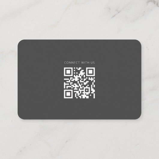 Moderne, eenvoudige chic Logo Scan QR-code Visitekaartje (Achterkant)