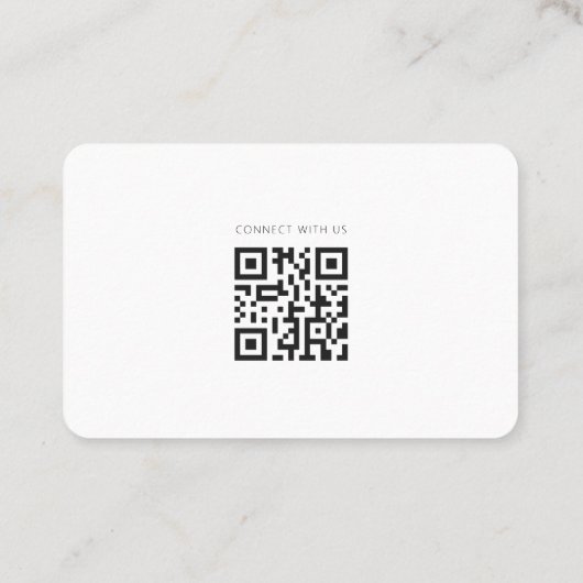 Moderne, eenvoudige chic Logo Scan QR-code Visitekaartje (Achterkant)