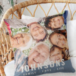 Moderne eenvoudige chic Modern Family Photo Quote Kussen<br><div class="desc">Dit eenvoudige en moderne ontwerp bestaat uit sans serif typografie. Voeg aangepaste foto van je familie toe. Voeg een aangepaste tagline of een aangepaste quote toe zoals deze hier wordt getoond: "het leven van de familieliefde"</div>