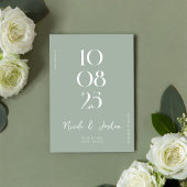 Moderne Eenvoudige Chic Salie Groene Trouwdag Save The Date