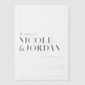 Moderne Eenvoudige Chic Vellum Huwelijksuitnodigin Vellum Uitnodigingen (Voorkant)