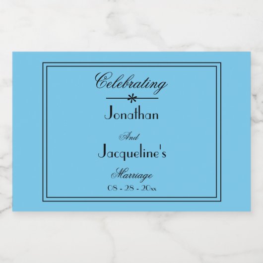 Moderne eenvoudige chique bruiloft gunsten schatti likeurfles etiket (Enkel label)