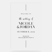 Moderne eenvoudige chique bruiloft welkom Frosted Acryl Bord (Voorkant)