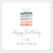 Moderne Eenvoudige Chique Gelukkige Verjaardag Gro Vierkante Sticker (Voorkant)