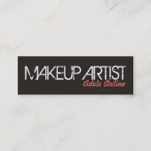 Moderne eenvoudige chique grijs Bord roze make-up Mini Visitekaartje (Voorkant)