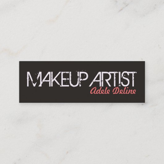 Moderne eenvoudige chique grijs Bord roze make-up Mini Visitekaartje (Voorkant)