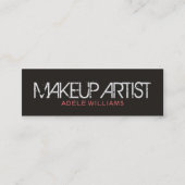 Moderne eenvoudige chique grijs Bord roze make-up Mini Visitekaartje (Voorkant)