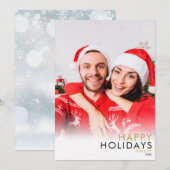 Moderne eenvoudige chique kerst koppels foto feestdagenkaart (Voorkant / Achterkant)