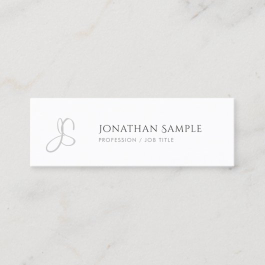 Moderne eenvoudige chique trendy monogram Sjabloon Mini Visitekaartje (Voorkant)