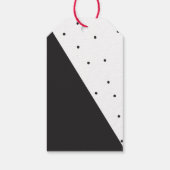 Moderne eenvoudige chique zwart-wit polka dot cadeaulabel (Achterkant)