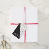 Moderne eenvoudige chique zwart-wit polka dot cadeaulabel (Met Touw)