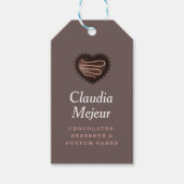 Moderne Eenvoudige Chocolade Bakker Bruin Cadeaulabel (Voorkant)