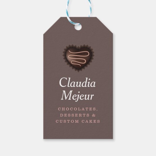 Moderne Eenvoudige Chocolade Bakker Bruin Cadeaulabel (Voorkant)