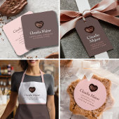 Moderne Eenvoudige Chocolade Bakker Bruin Vierkante Visitekaartje