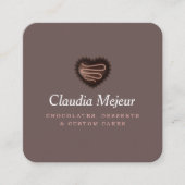 Moderne Eenvoudige Chocolade Bakker Bruin Vierkante Visitekaartje (Voorkant)