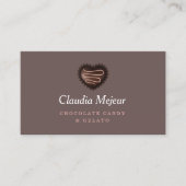Moderne Eenvoudige Chocolade Bakker Bruin Visitekaartje (Voorkant)