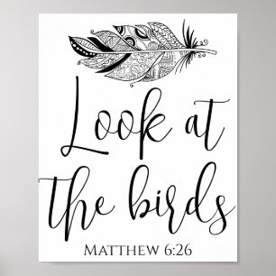 Moderne Eenvoudige Christelijke kijk op het vogelc Poster