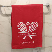 Moderne Eenvoudige Club Naam Tennis Team Rood