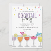 Moderne Eenvoudige Cocktailparty Minimalistisch Pa Kaart (Voorkant)