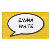 Moderne Eenvoudige Comic Book Speech Bubble Naambadge (Voorkant)