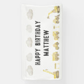 Moderne eenvoudige constructie Eerste Verjaardag W Spandoek (Verticaal)