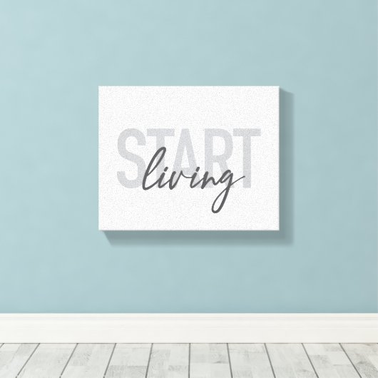 Moderne, eenvoudige, coole stadtypografie Begin le Canvas Afdruk (Insitu (Houten vloer))