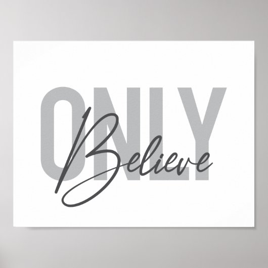 Moderne, eenvoudige, coole stadtypografie Geloof m Poster (Voorkant)